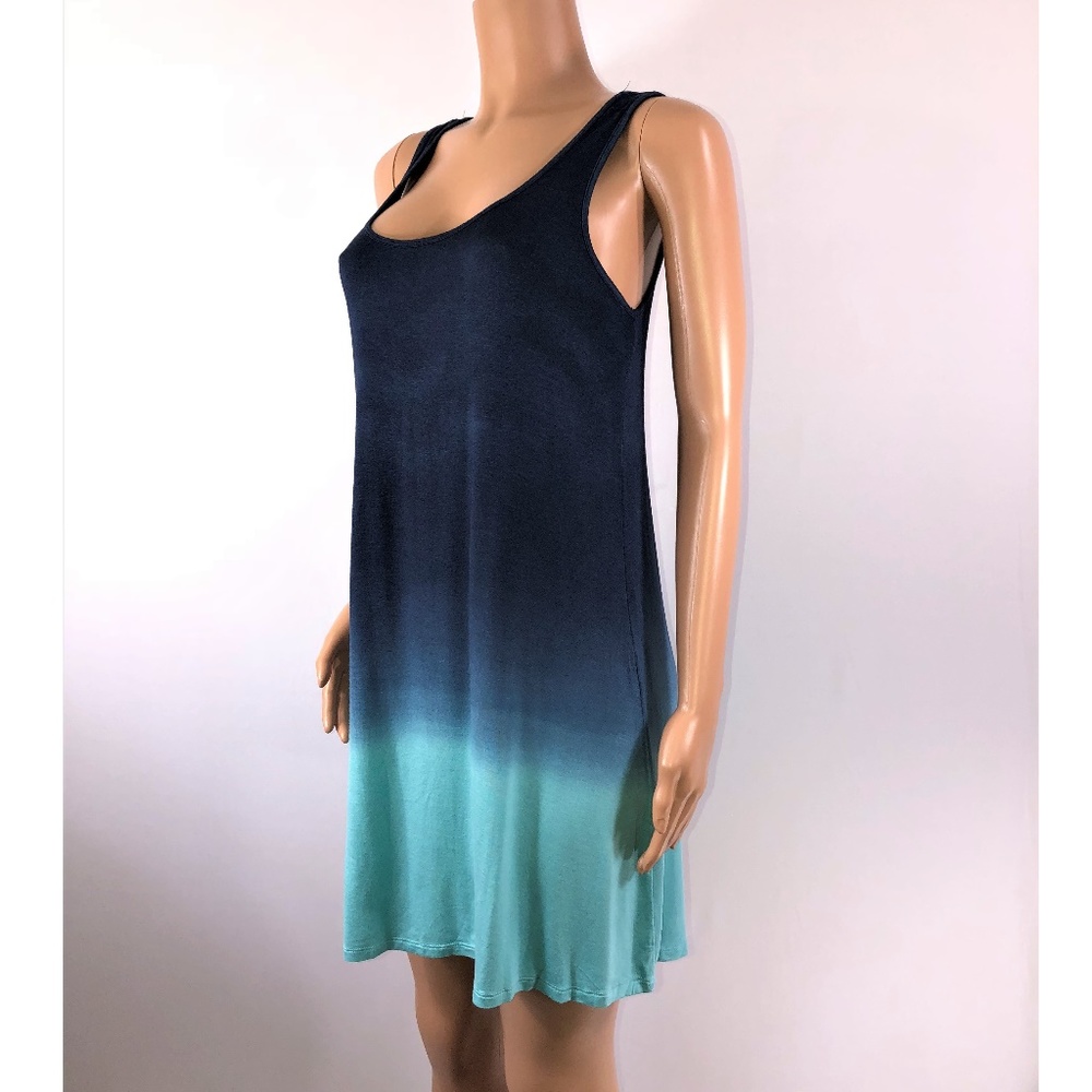 Boat House Navy/Aqua Blue Faded Two-Tone Dress